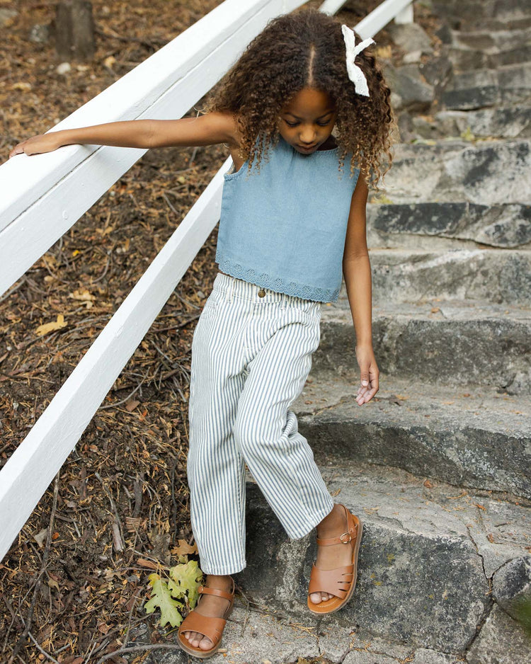 rylee + cru baggy pant in railroad stripe kids Little