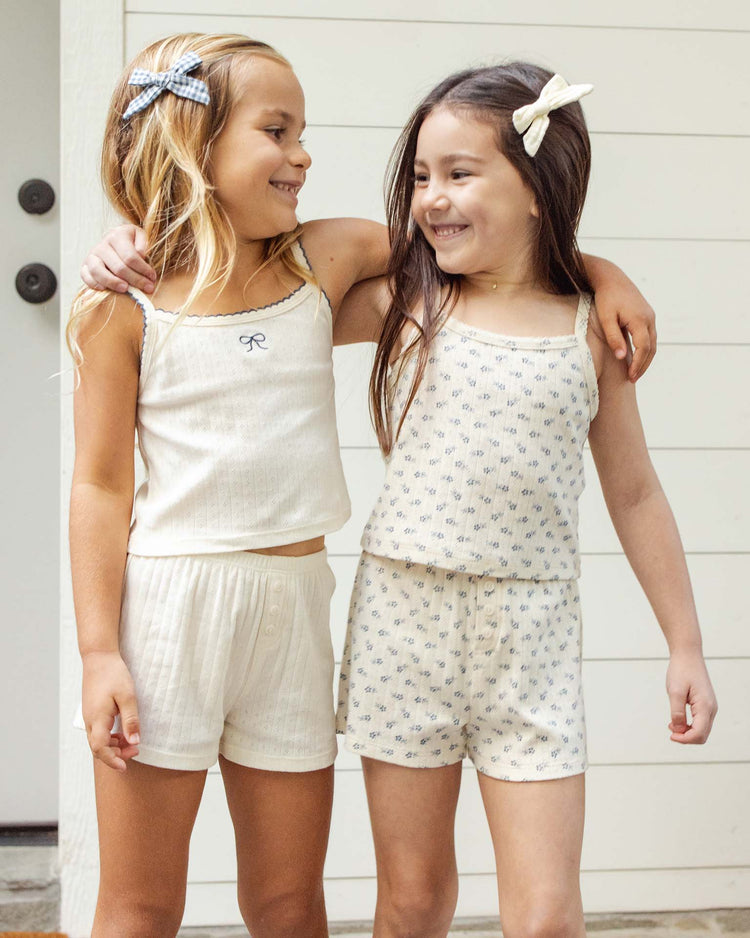 rylee + cru pointelle lounge set in ivory kids Little
