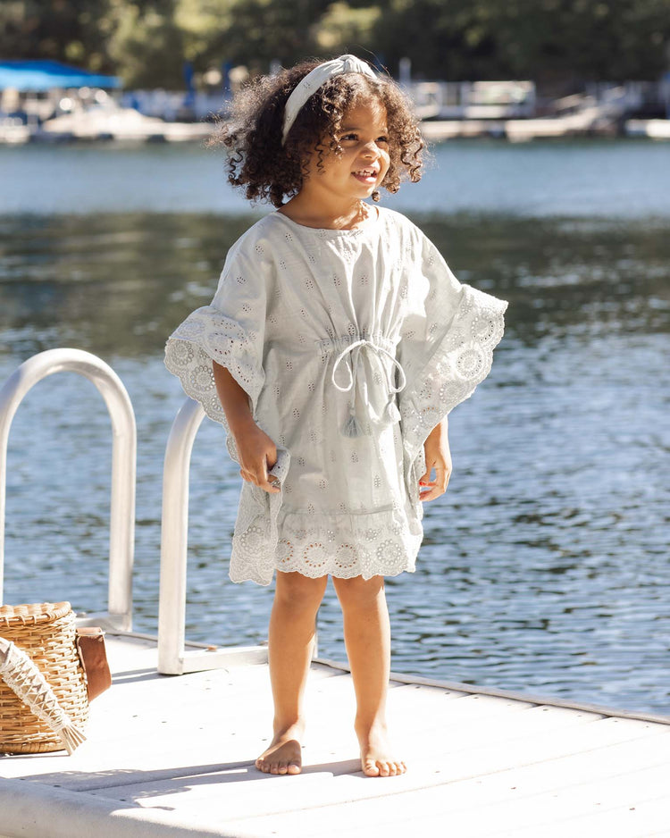 rylee + cru kaftan cover up in seafoam kids Little