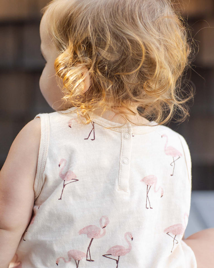 rylee + cru bubble onesie in flamingo kids Little