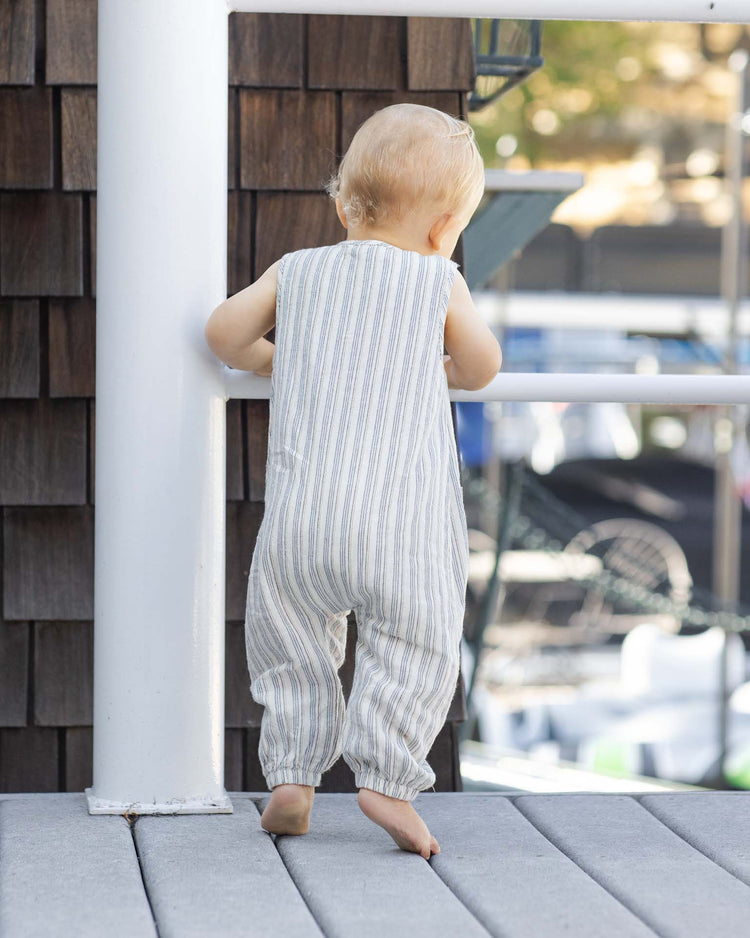 rylee + cru woven jumpsuit in nautical stripe kids Little