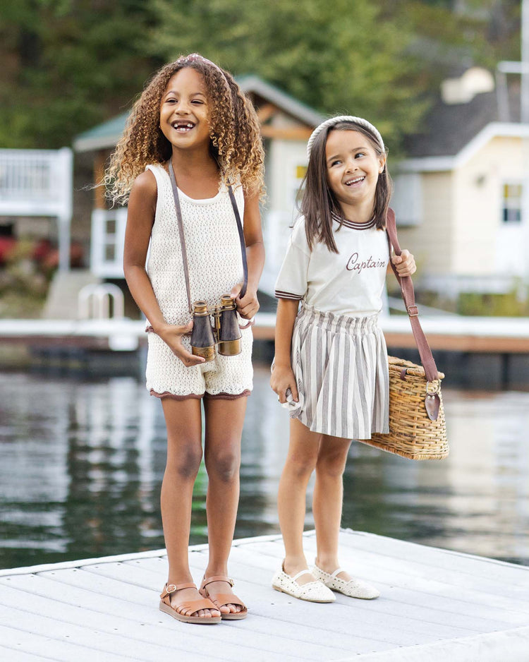 rylee + cru crochet tank set in natural kids Little