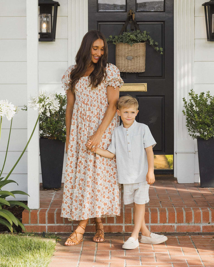 Little rylee + cru kids perry short in light blue plaid