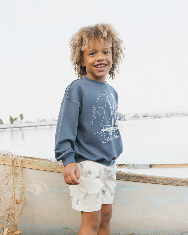 Little rylee + cru kids sweatshirt in seas the day