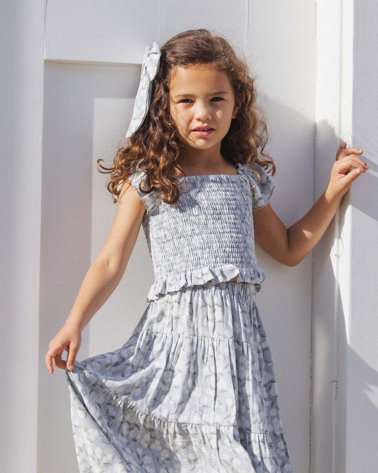 Little rylee + cru kids tiered midi skirt in hydrangea