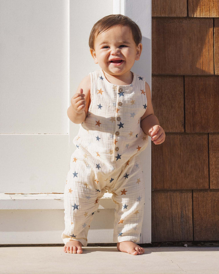 Little rylee + cru kids button jumpsuit in stars