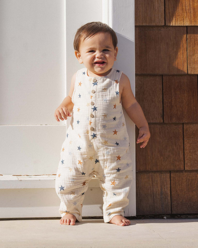 Little rylee + cru kids button jumpsuit in stars