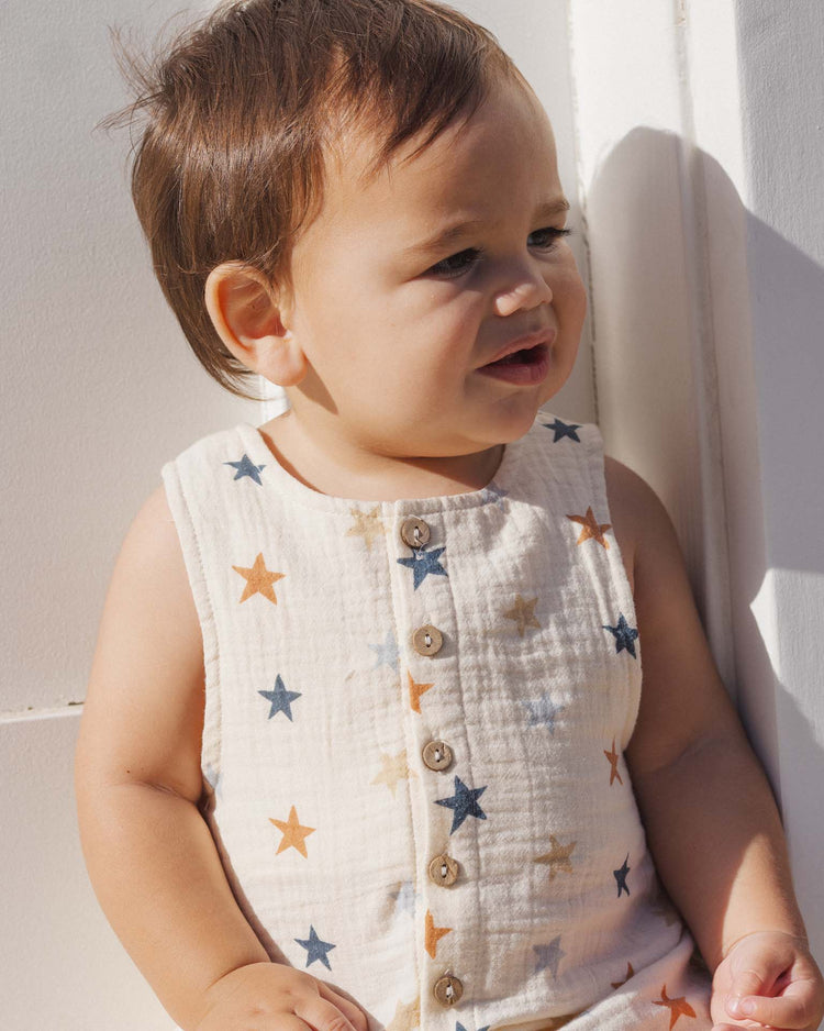 Little rylee + cru kids button jumpsuit in stars
