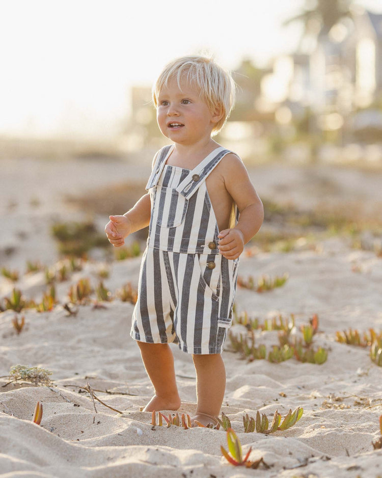 Little rylee + cru kids denim shortall in navy stripe