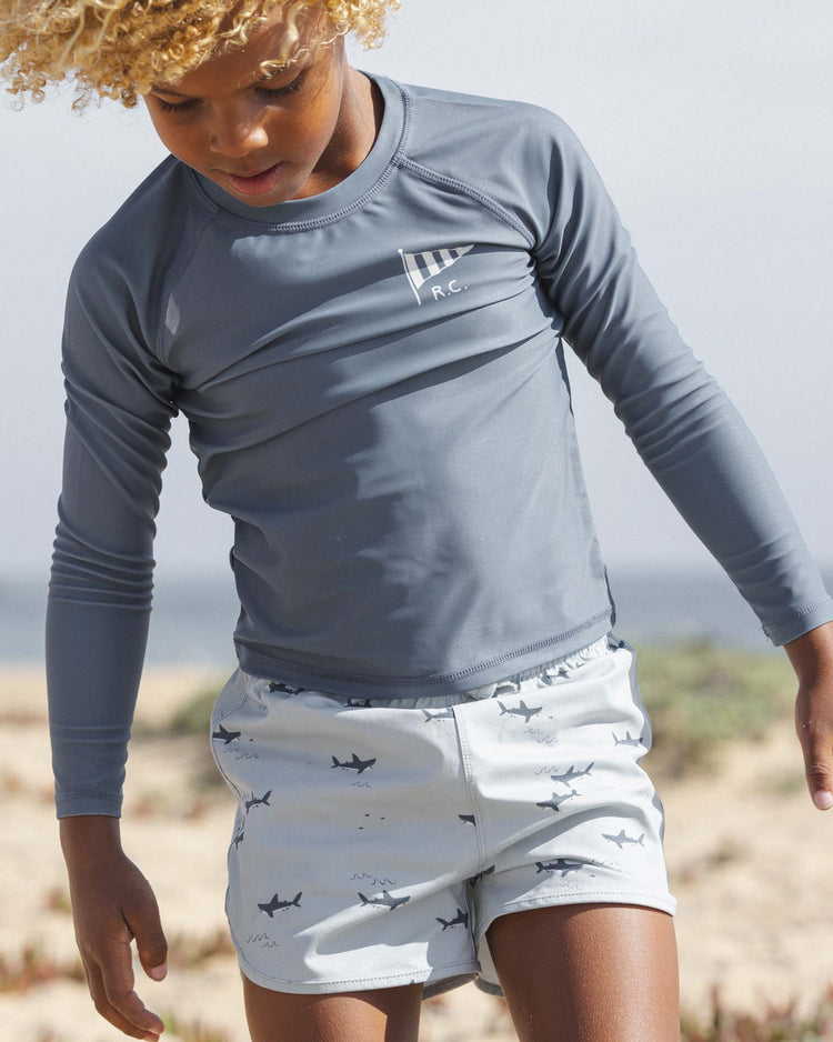 Little rylee + cru kids long sleeve rashguard in navy