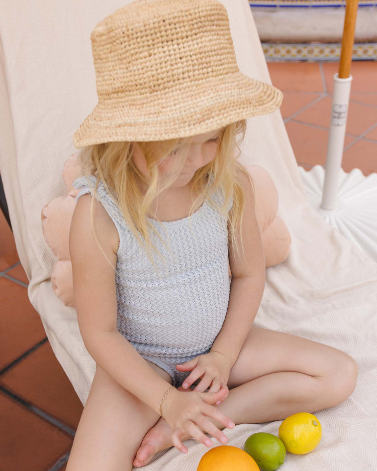 rylee + cru millie one - piece in dusty blue kids Little