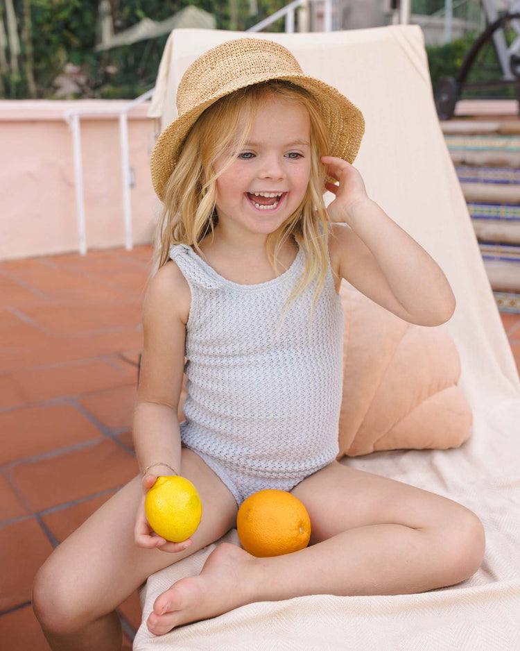 rylee + cru millie one - piece in dusty blue kids Little