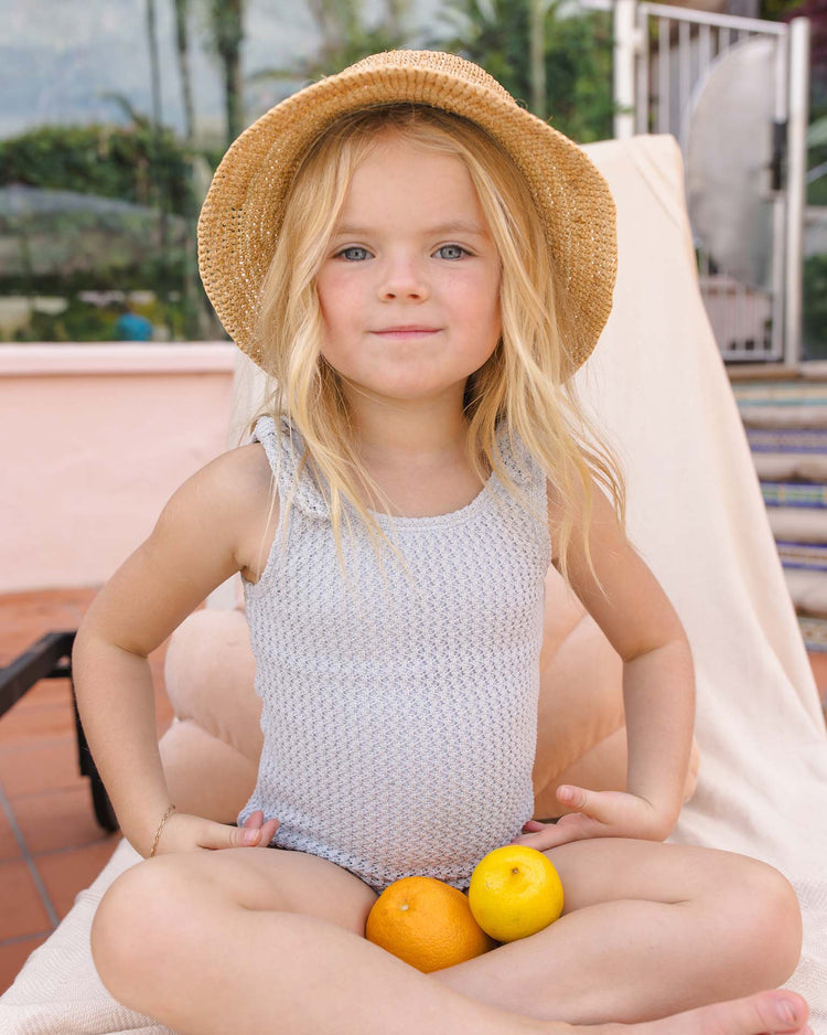 rylee + cru millie one - piece in dusty blue kids Little