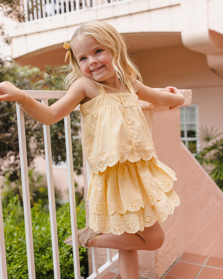 rylee + cru rose mini skirt in lemon kids Little