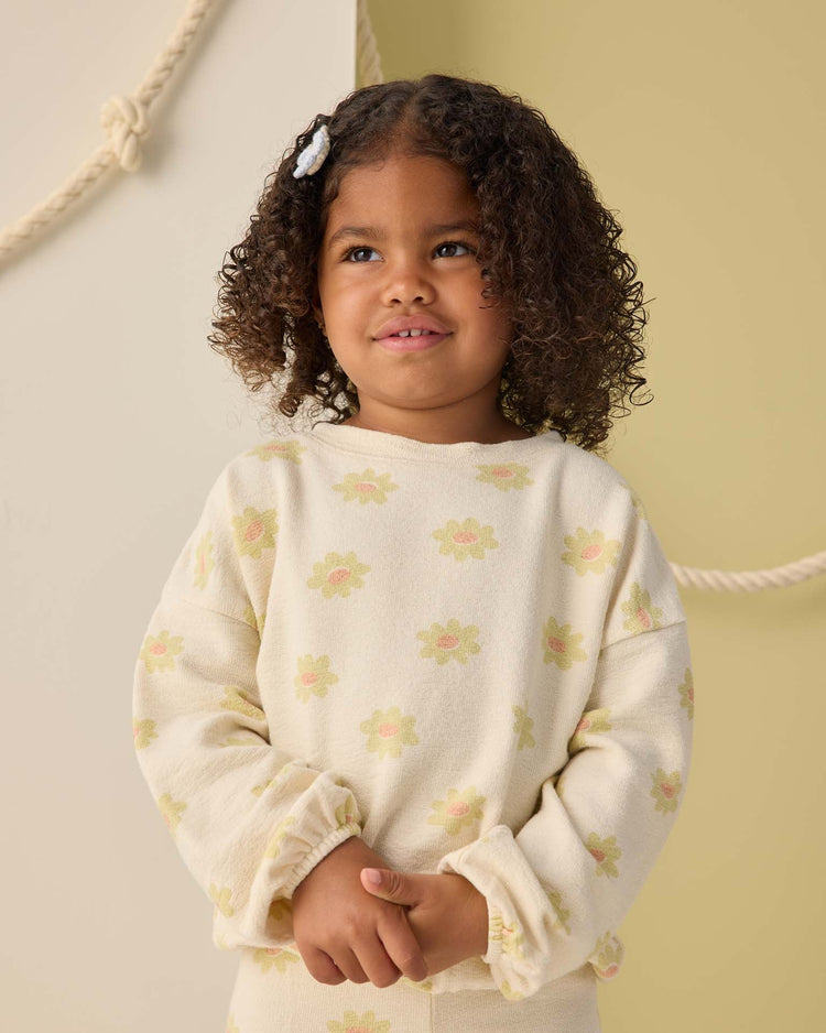 rylee + cru spongey knit set in yellow daisy kids Little