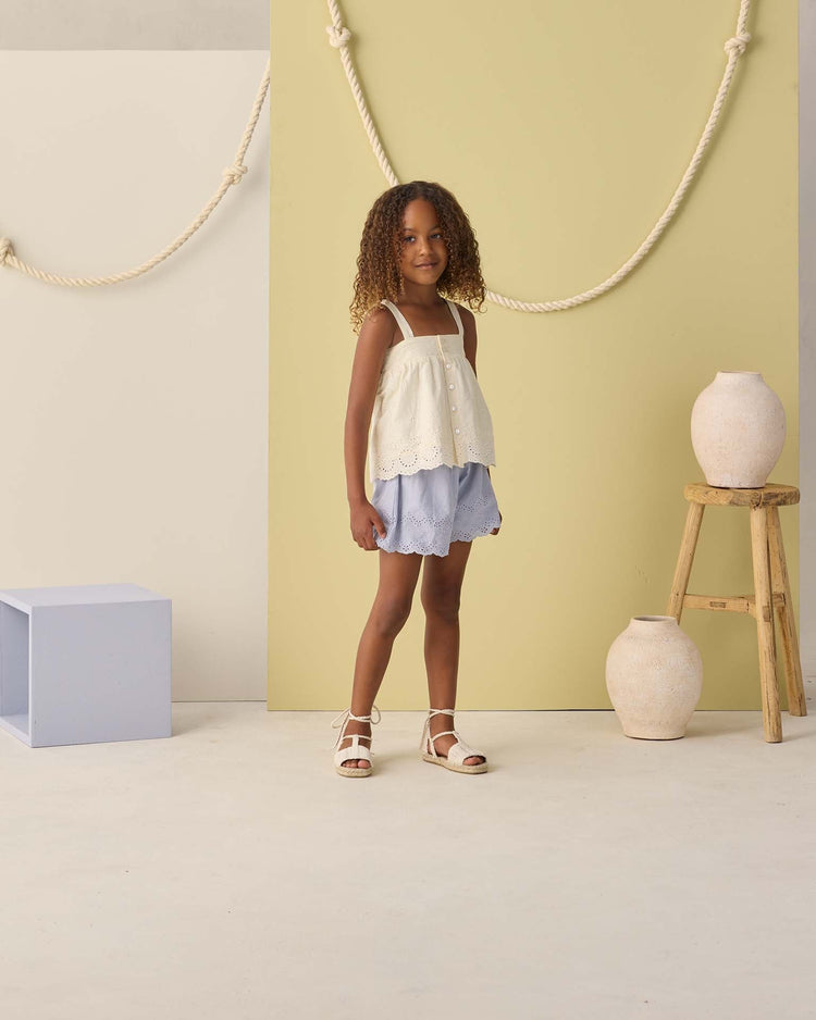 rylee + cru eyelet swing top in ivory kids Little