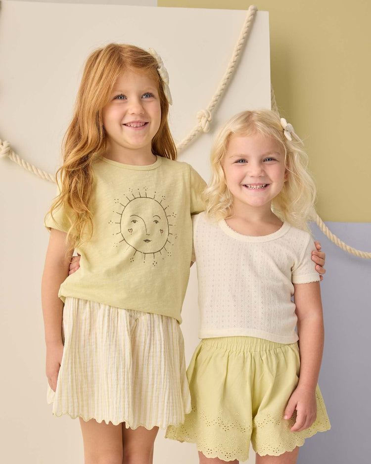 rylee + cru pointelle tee in ivory kids Little