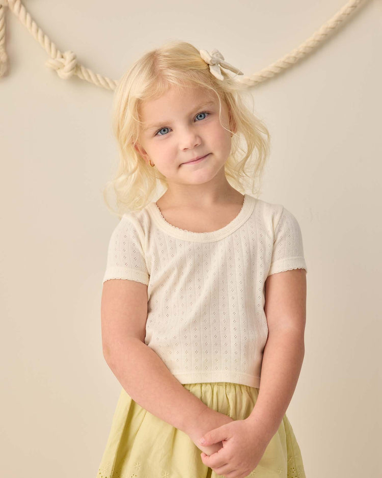 rylee + cru pointelle tee in ivory kids Little