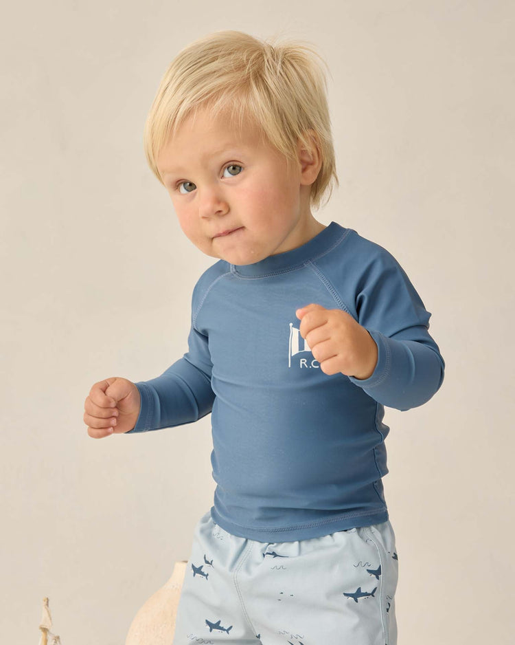 Little rylee + cru kids long sleeve rashguard in navy