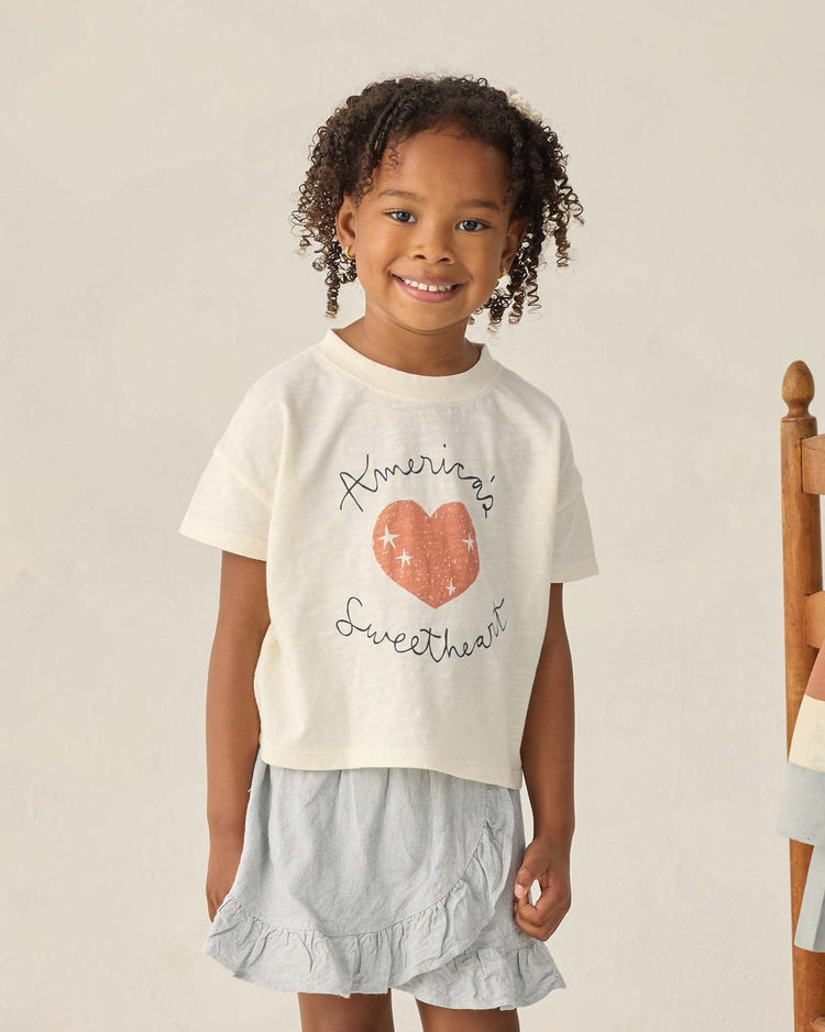 Little rylee + cru kids boxy tee in americas sweetheart