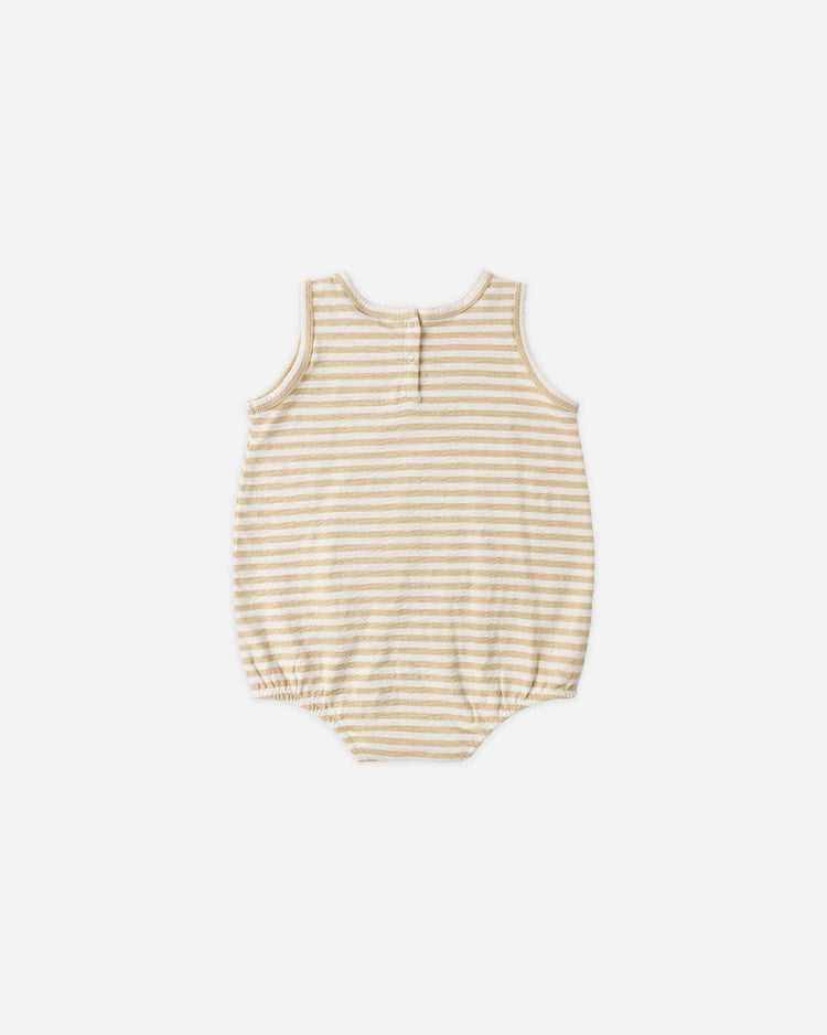 rylee + cru bubble onesie in butterscotch stripe kids Little