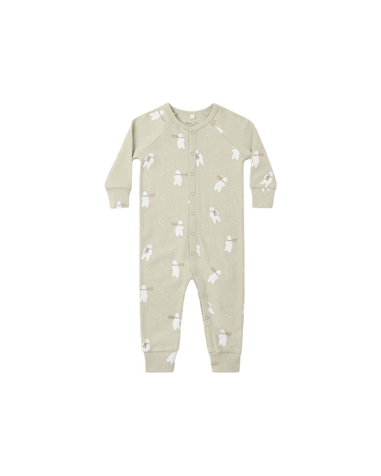 organic pajama long john in polar bears