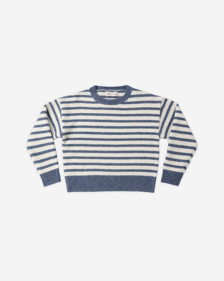 rylee + cru aspen sweater in maritime stripe kids Little