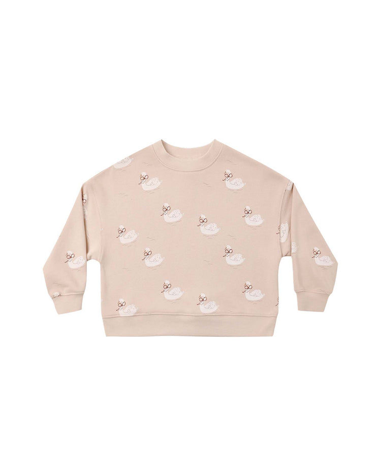 boxy pullover in swans
