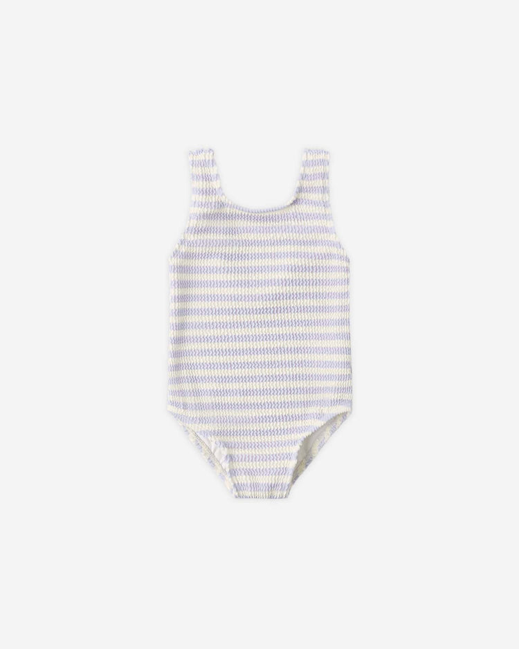 rylee + cru moxie one - piece in periwinkle stripe kids Little