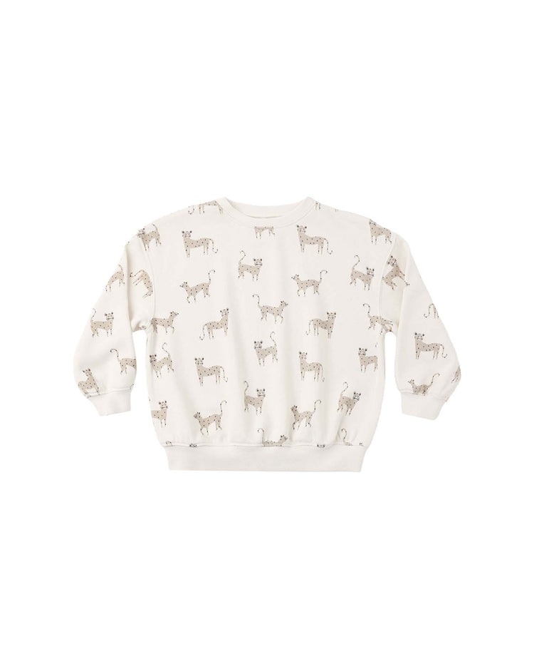 relaxed sweatshirt in leopards