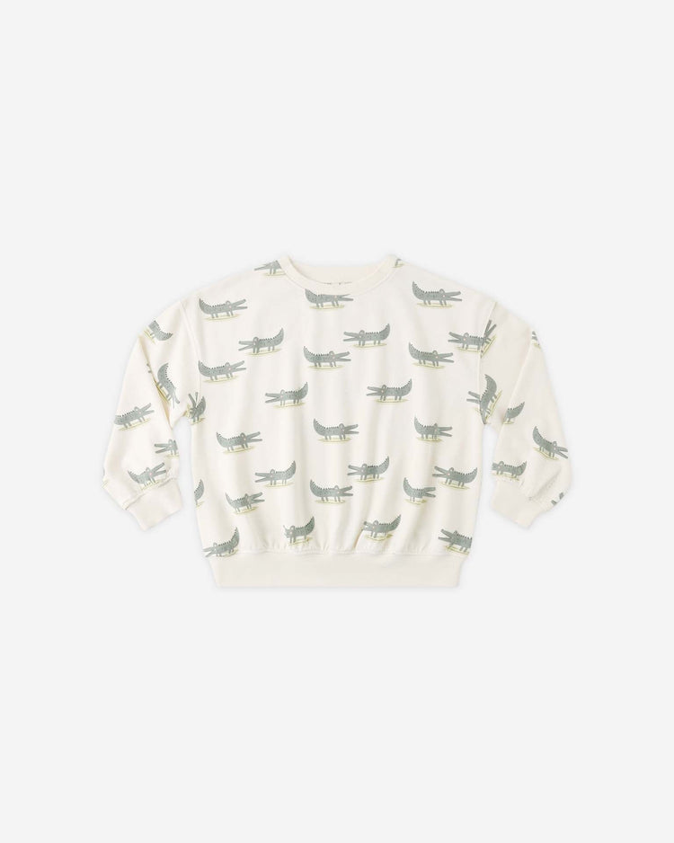 rylee + cru relaxed sweatshirt in alligators kids Little
