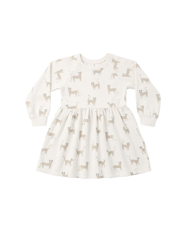 raglan dress in leopards