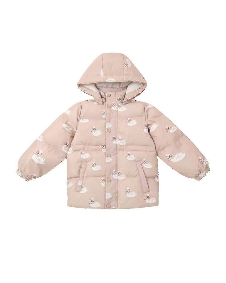 puffer jacket in swans