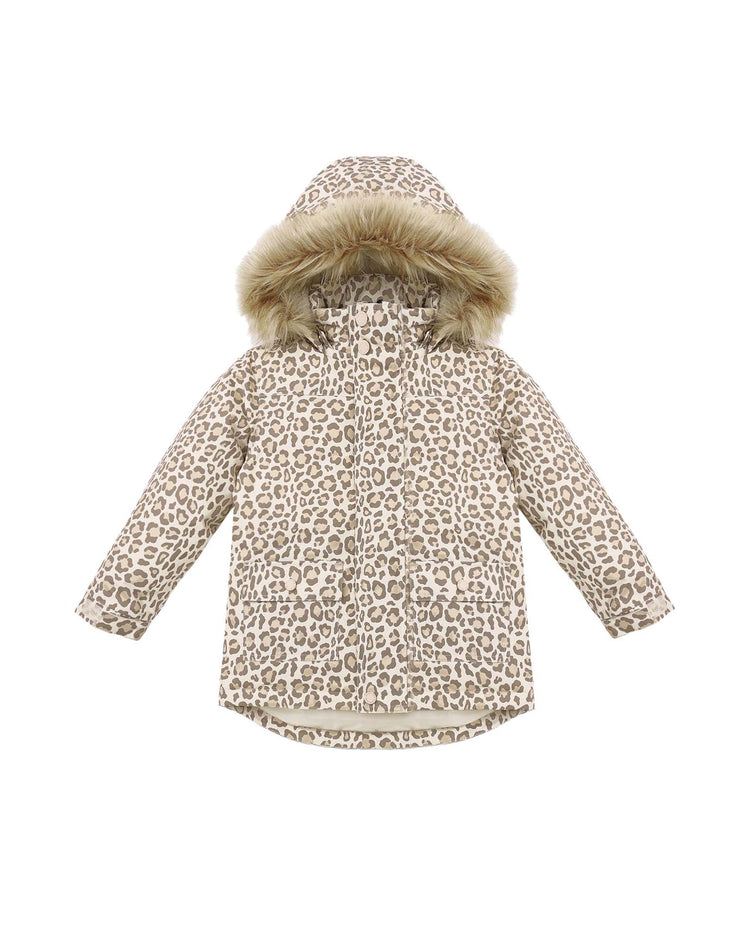 parka ski jacket in leopard