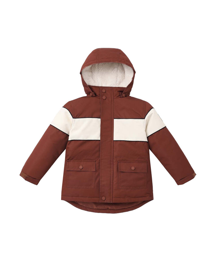 parka ski jacket in brick