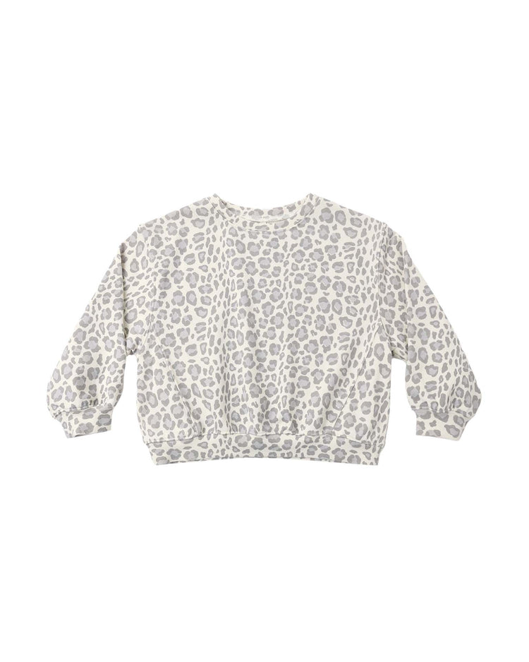 oversized sweatshirt in blue leopard