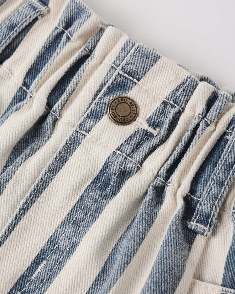 Little rylee + cru kids denim mini skirt in navy stripe