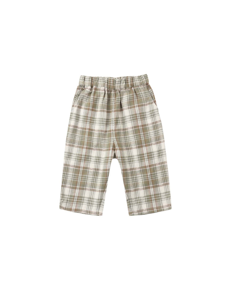 palmer pant in olive dobby plaid