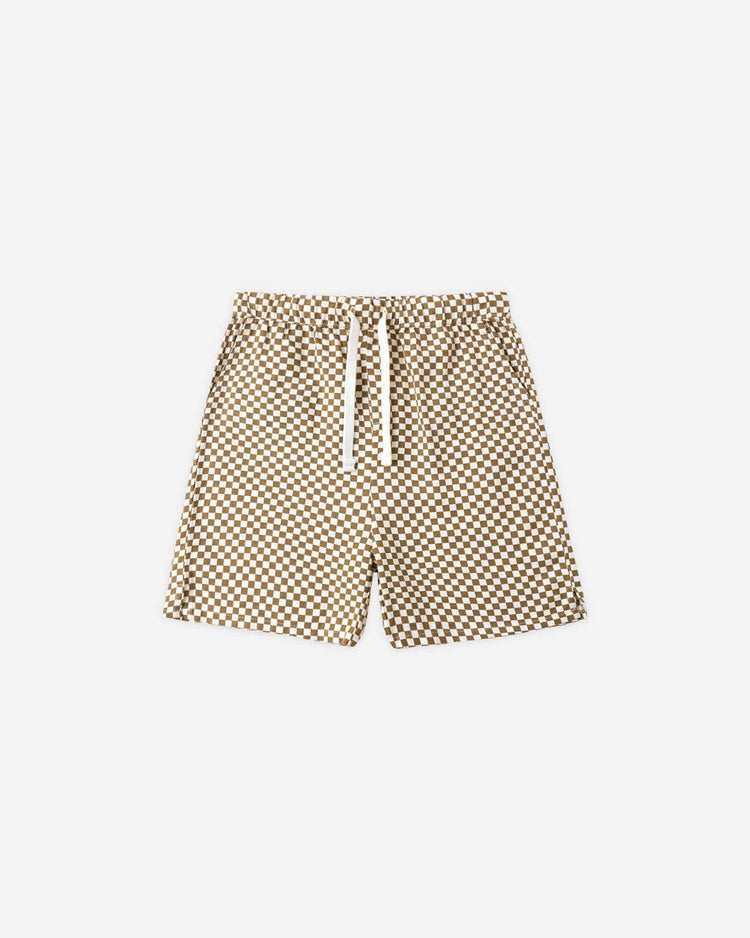 rylee + cru perry short in ocre check kids Little