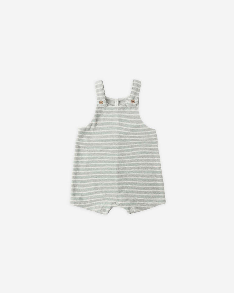 rylee + cru gio romper in seafoam terry stripe kids Little
