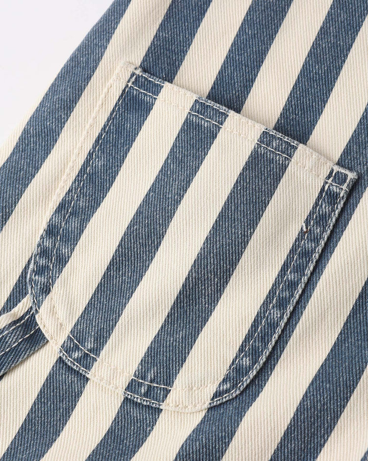 Little rylee + cru kids denim shortall in navy stripe