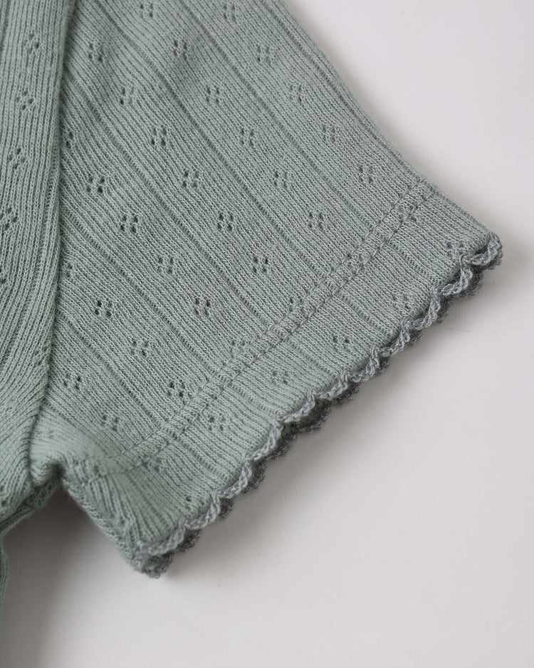 rylee + cru pointelle tee in sea green kids Little