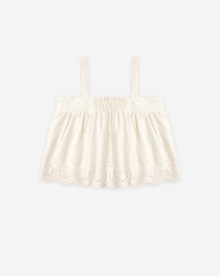 rylee + cru eyelet swing top in ivory kids Little