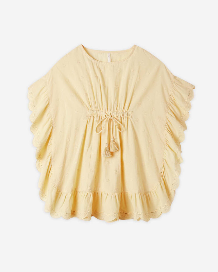 rylee + cru kaftan cover up in lemon kids Little
