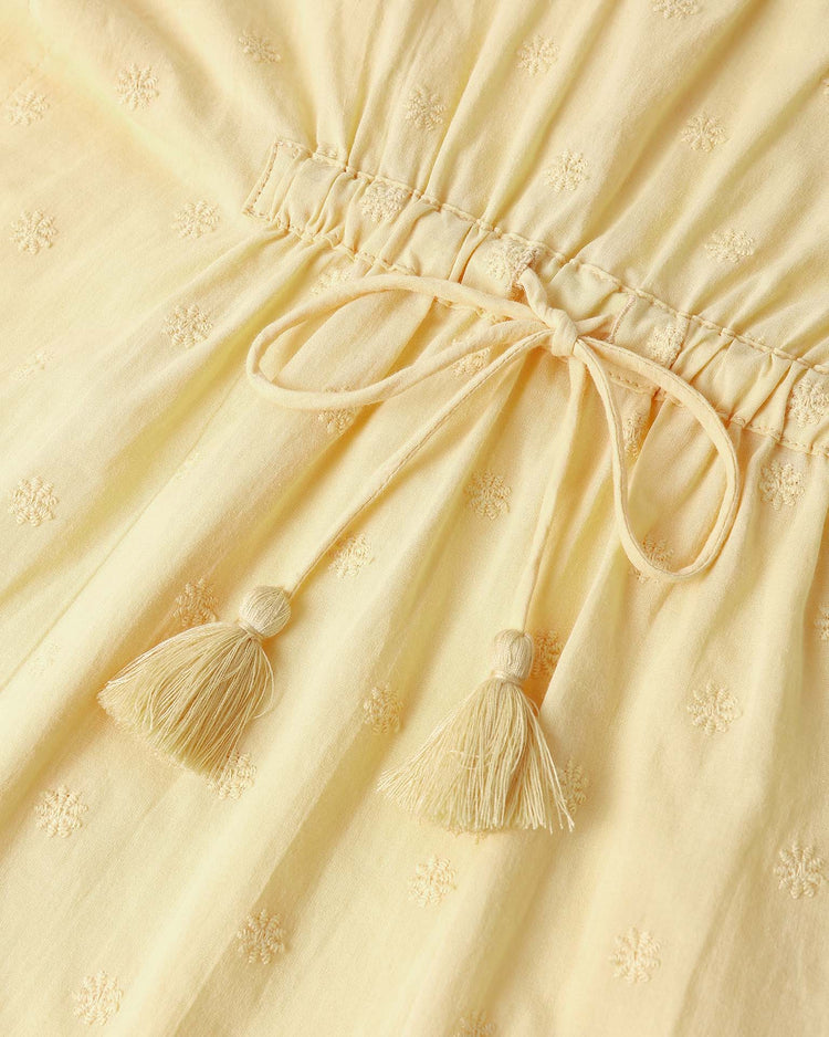 rylee + cru kaftan cover up in lemon kids Little