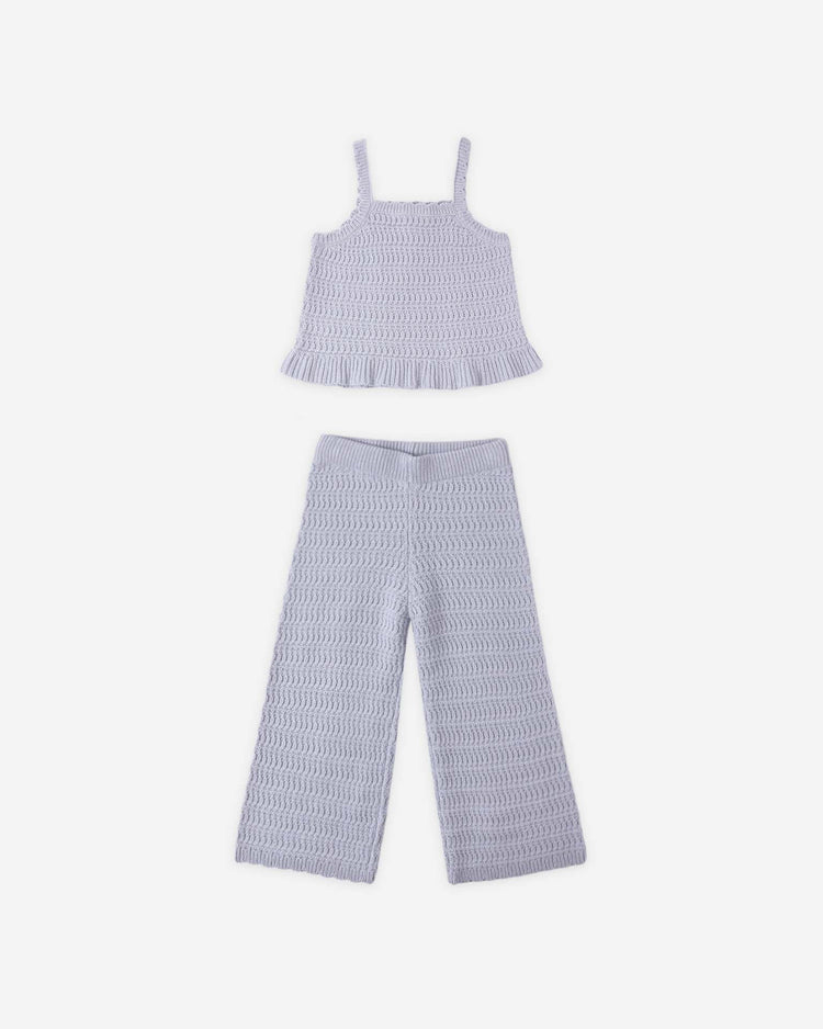rylee + cru mari knit set in periwinkle kids Little