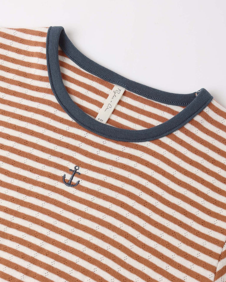 Little rylee + cru kids pointelle tee in poppy stripe