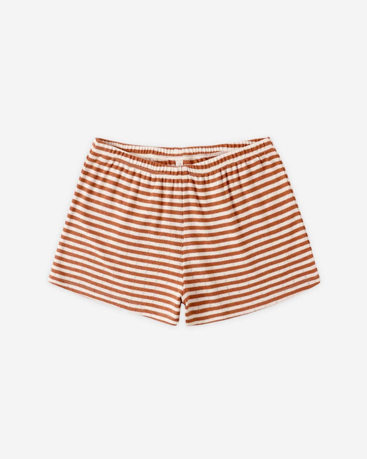 Little rylee + cru kids pointelle shorts in poppy stripe