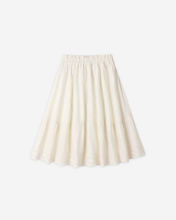 rylee + cru rose maxi skirt in ivory kids Little