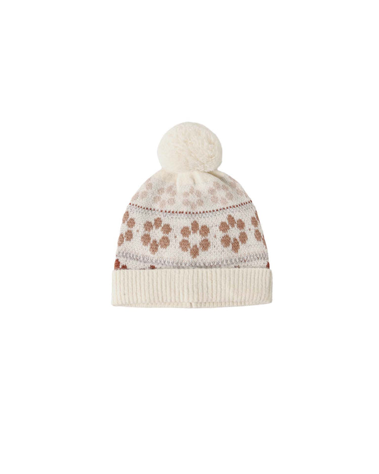 beanie in flower fair isle